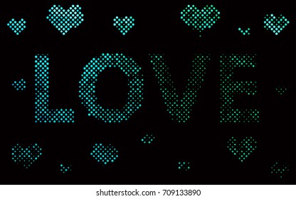 Dark Blue, Green vector banner with circles, spheres. Abstract spots. Background of Art bubbles in halftone style with colored gradient.