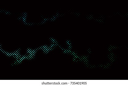 Dark Blue, Green vector banner with circles, spheres. Abstract spots. Background of Art bubbles in halftone style with colored gradient.