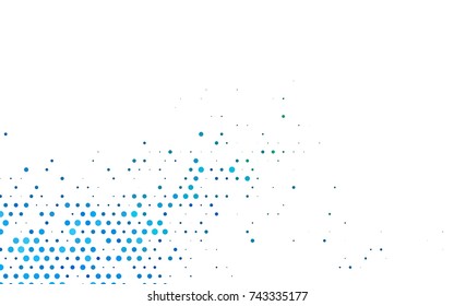 Dark Blue, Green vector banner with circles, spheres. Abstract spots. Background of Art bubbles in halftone style with colored gradient.