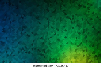 Dark Blue, Green vector banner with circles, spheres. Abstract spots. Background of Art bubbles in halftone style with colored gradient.