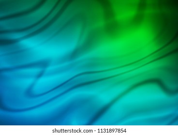 Dark Blue, Green vector blurred and colored background. Creative illustration in halftone style with gradient. Brand new style for your business design.