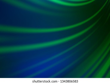 Dark Blue, Green vector blurred shine abstract background. A completely new color illustration in a bokeh style. A new texture for your design.