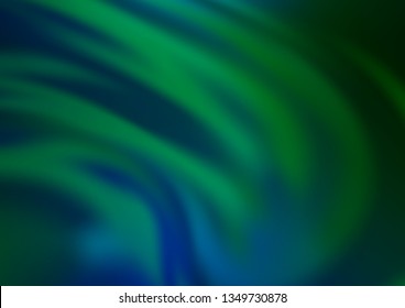 Dark Blue, Green vector blurred shine abstract template. An elegant bright illustration with gradient. The template can be used for your brand book.