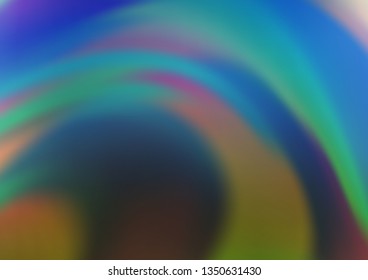 Dark Blue, Green vector blurred shine abstract template. Colorful abstract illustration with gradient. A completely new design for your business.