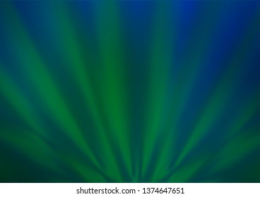 Dark Blue, Green vector blurred and colored template. A completely new color illustration in a bokeh style. Brand new design for your business.
