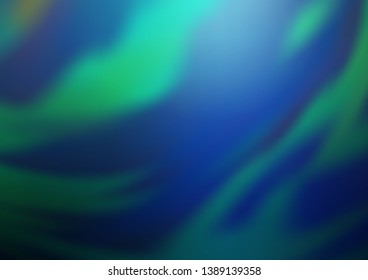 Dark Blue, Green vector blurred shine abstract pattern. A vague abstract illustration with gradient. A completely new template for your design.