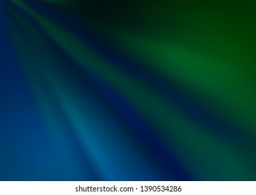 Dark Blue, Green vector blurred shine abstract template. Colorful illustration in blurry style with gradient. The best blurred design for your business.