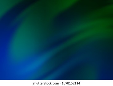 Dark Blue, Green vector blurred and colored template. Colorful abstract illustration with gradient. The background for your creative designs.