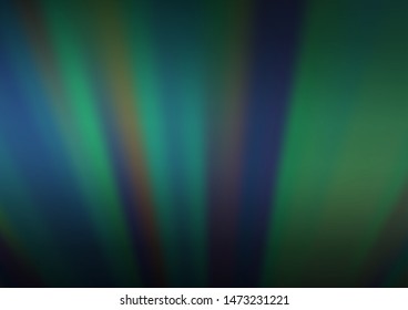 Dark Blue, Green vector blurred shine abstract template. A completely new color illustration in a bokeh style. The template for backgrounds of cell phones.