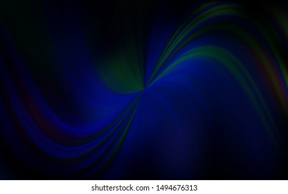 Dark Blue, Green vector blurred shine abstract template. Colorful abstract illustration with gradient. Completely new design for your business.