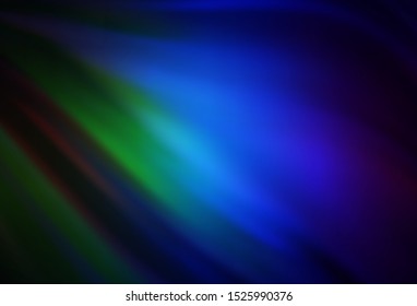 Dark Blue, Green vector blurred shine abstract template. Glitter abstract illustration with gradient design. New way of your design.