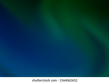 Dark Blue, Green vector blurred shine abstract background. Creative illustration in halftone style with gradient. The blurred design can be used for your web site.