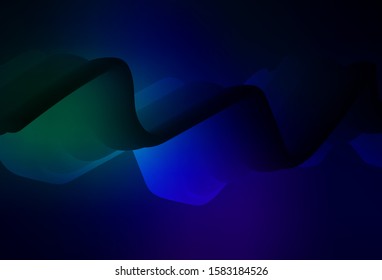 Dark Blue, Green vector blurred shine abstract template. A completely new colored illustration in blur style. Background for designs.