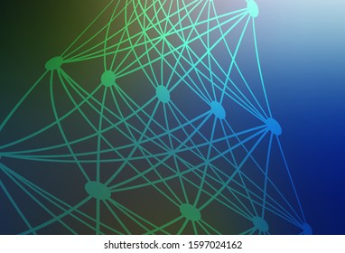 Dark Blue, Green vector blurred template. Glitter abstract illustration with gradient design. Background for designs.