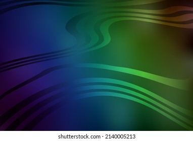 Azul oscuro, patrón borroso vectorial verde. Ilustración abstracta colorida con gradiente. Marco elegante para un libro de marca.