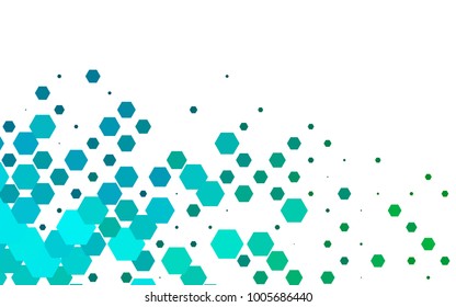 Dark Blue, Green vector blurry hexagon background design. Geometric background in Origami style with gradient. 
