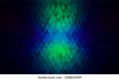 Dark Blue, Green vector blurry rectangular background. Geometric background in square style with gradient. The pattern can be used for brand-new background.