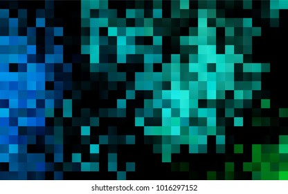 Dark Blue, Green vector blurry rectangular background. Geometric background in square style with gradient. The pattern can be used for brand-new background.