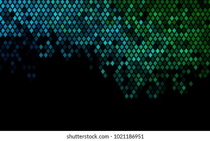 Dark Blue, Green vector blurry rectangular background. Geometric background in square style with gradient. The pattern can be used for brand-new background.