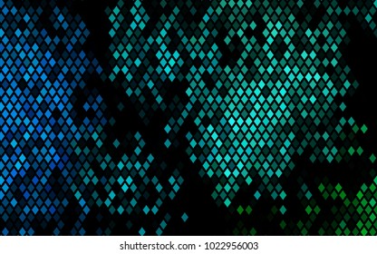 Dark Blue, Green vector blurry rectangular background. Geometric background in square style with gradient. The pattern can be used for brand-new background.