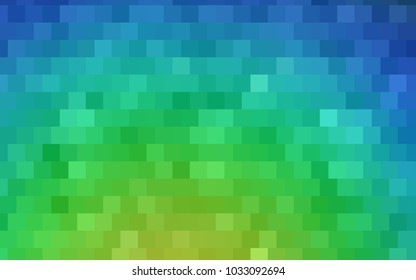 Dark Blue, Green vector blurry rectangular background. Geometric background in square style with gradient. The pattern can be used for brand-new background.