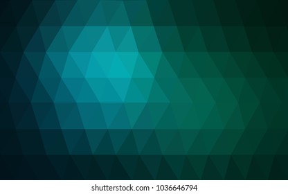 Dark Blue, Green vector blurry triangle background design. Geometric background in Origami style with gradient. 