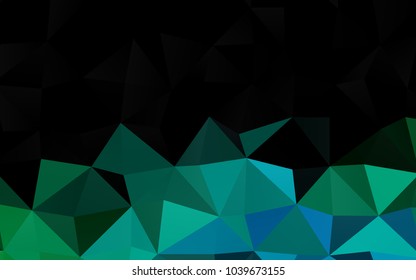 Dark Blue, Green vector blurry triangle pattern. Glitter abstract illustration with an elegant design. The template can be used as a background for cell phones.