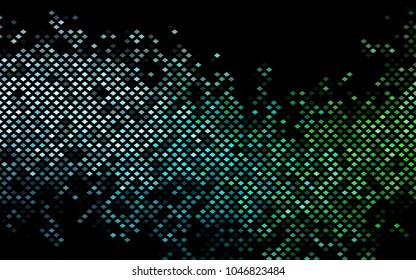 Dark Blue, Green vector blurry rectangular background. Geometric background in square style with gradient. The pattern can be used for brand-new background.