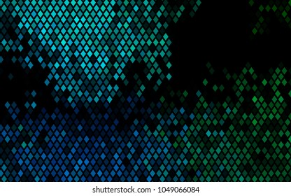 Dark Blue, Green vector blurry rectangular background. Geometric background in square style with gradient. The pattern can be used for brand-new background.
