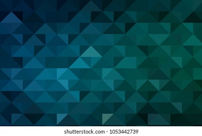 Dark Blue, Green vector blurry triangle template. Triangular geometric sample with gradient.  The template can be used as a background for cell phones.