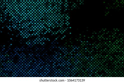Dark Blue, Green vector blurry rectangular background. Geometric background in square style with gradient. The pattern can be used for brand-new background.