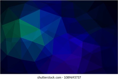 Dark Blue, Green vector blurry triangle background design. Geometric background in Origami style with gradient. 