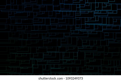 Dark Blue, Green vector blurry rectangular background. Geometric background in square style with gradient. The pattern can be used for brand-new background.