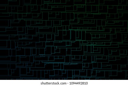Dark Blue, Green vector blurry rectangular background. Geometric background in square style with gradient. The pattern can be used for brand-new background.