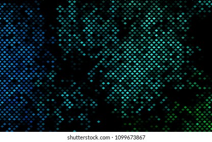Dark Blue, Green vector blurry rectangular background. Geometric background in square style with gradient. The pattern can be used for brand-new background.