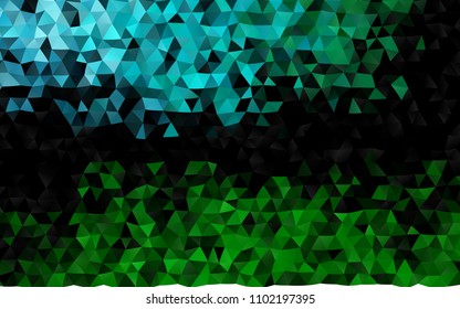Dark Blue, Green vector blurry triangle background. Modern geometrical abstract illustration with gradient. The elegant pattern can be used as part of a brand book.