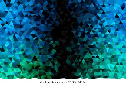 Dark Blue, Green vector blurry triangle pattern. Creative geometric illustration in Origami style with gradient. Triangular pattern for your business design.