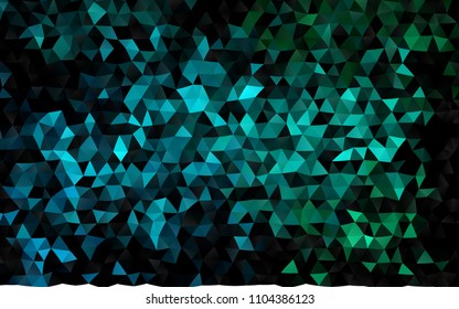 Dark Blue, Green vector blurry triangle pattern. Colorful illustration in abstract style with gradient. The best triangular design for your business.