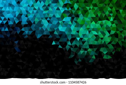 Dark Blue, Green vector blurry triangle pattern. Modern geometrical abstract illustration with gradient. The template can be used as a background for cell phones.