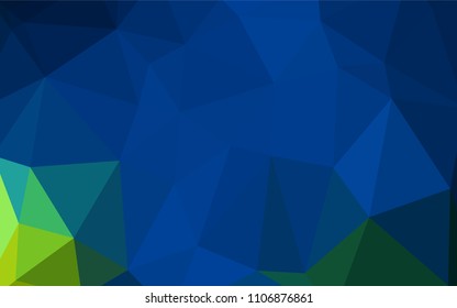 Dark Blue, Green vector blurry triangle pattern. Polygonal abstract illustration with gradient. The polygonal design can be used for your web site.