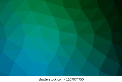 Dark Blue, Green vector blurry hexagon blurry triangle. A sample with polygonal shapes. The template can be used as a background for cell phones.