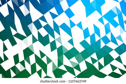 Dark Blue, Green vector blurry triangle pattern. Shining illustration, which consist of triangles. The template can be used as a background for cell phones.