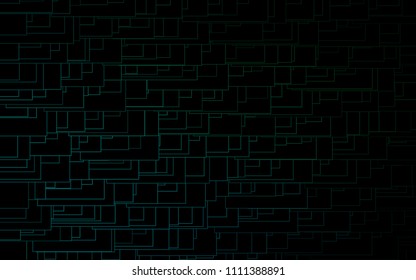 Dark Blue, Green vector blurry rectangular background. Geometric background in square style with gradient. The pattern can be used for brand-new background.