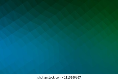 Dark Blue, Green vector blurry hexagon pattern. A vague abstract illustration with gradient. Brand new style for your business design.