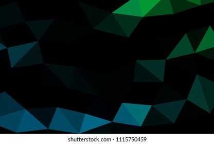 Dark Blue, Green vector blurry hexagon blurry triangle. Modern geometrical abstract illustration with gradient. The best triangular design for your business.