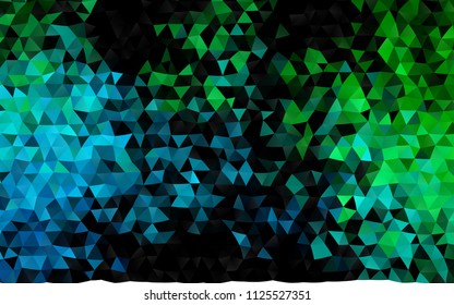 Dark Blue, Green vector blurry triangle pattern. Triangular geometric sample with gradient.  The elegant pattern can be used as part of a brand book.
