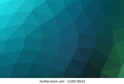 Dark Blue, Green vector blurry triangle pattern. A sample with polygonal shapes. The elegant pattern can be used as part of a brand book.