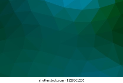 Dark Blue, Green vector blurry hexagon blurry triangle. A sample with polygonal shapes. Triangular pattern for your business design.