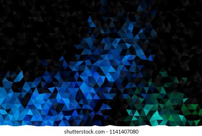 Dark Blue, Green vector blurry triangle background. Modern geometrical abstract illustration with gradient. Brand new design for your business.