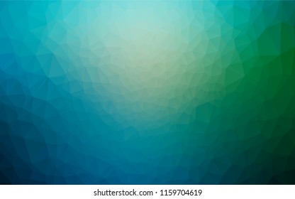 Dark Blue, Green vector blurry hexagon template. An elegant bright illustration with gradient. Triangular pattern for your business design.